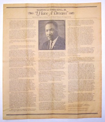 I Have A Dream antiqued parchment replica document